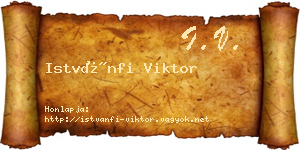 Istvánfi Viktor névjegykártya